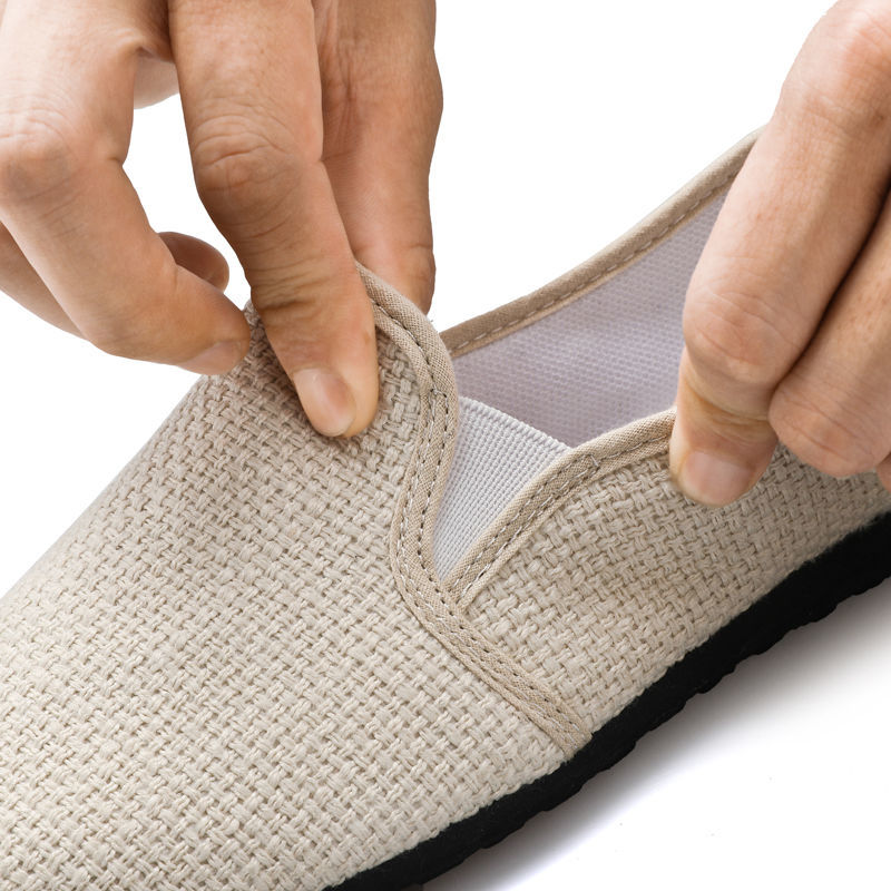 Linen canvas shoes, men's casual shoes, men's lazy shoes, trendy bean shoes  Loafers &amp; Slip-Ons