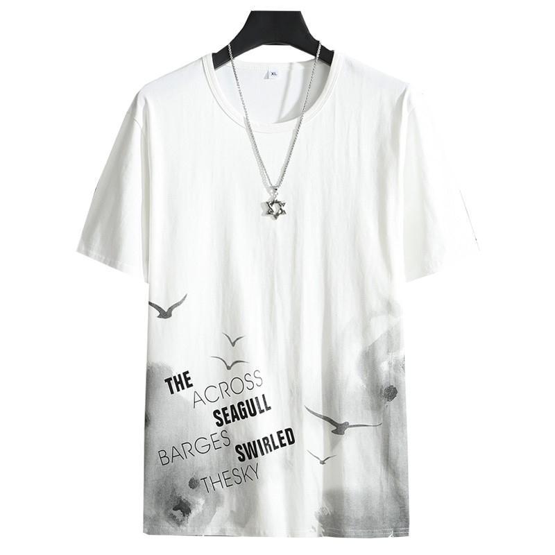 Short sleeve t-shirt men's loose student half sleeve men's fashion brand T-shirts &amp; Polos