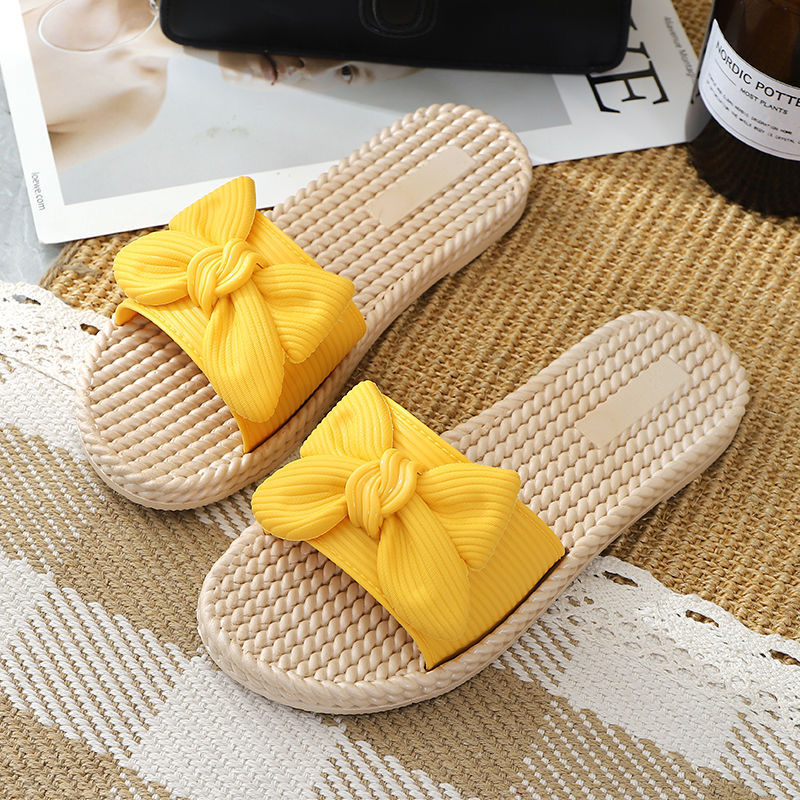 Women's slippers summer wear bow versatile anti slip cool women's slippers