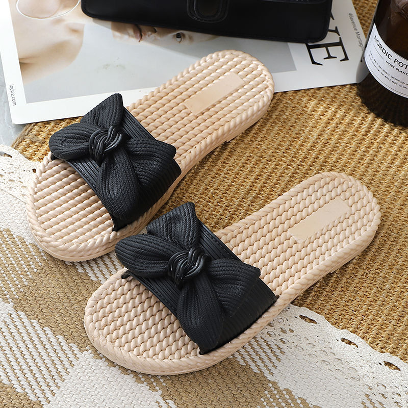Women's slippers summer wear bow versatile anti slip cool women's slippers