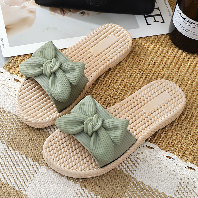 Women's slippers summer wear bow versatile anti slip cool women's slippers