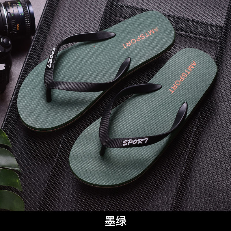 men&apos;s summer antiskid cool slippers men&apos;s clip foot trend rubber wear-resistant beach shoes Slippers