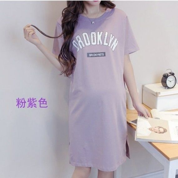 Summer dress short-sleeved t-shirt western style maternity dress mid-length top Dresses