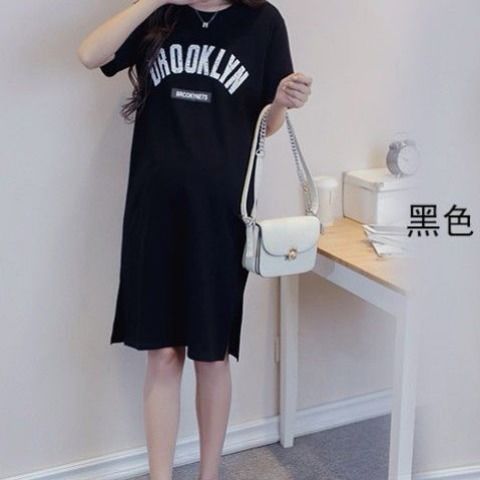 Summer dress short-sleeved t-shirt western style maternity dress mid-length top Dresses