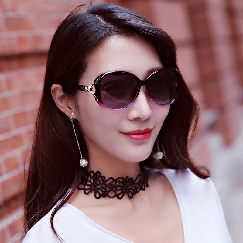Women's high definition anti ultraviolet round face star same Sunglasses Women's Sunglasses