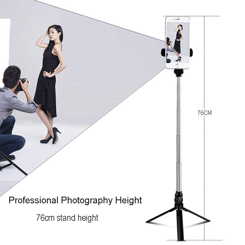 Wireless Bluetooth Selfie Stick Tripod with Remote Control for iPhone Huawei Samsung Android Mobile