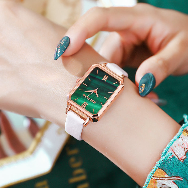 Watch female student temperament simple fashion waterproof small green watch
