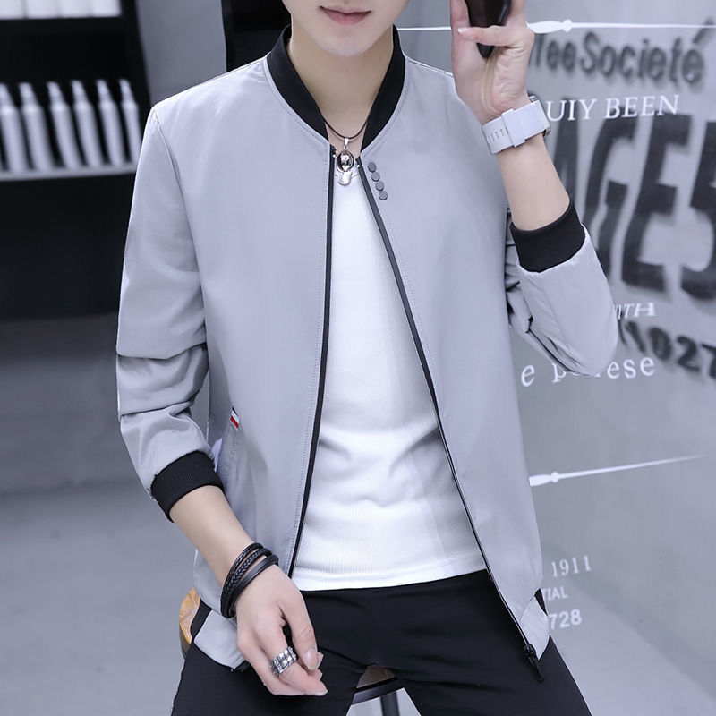 Men&apos;s spring and autumn youth thin baseball uniform slim casual jacket