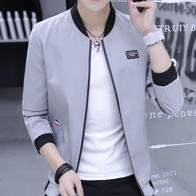 Men&apos;s spring and autumn youth thin baseball uniform slim casual jacket