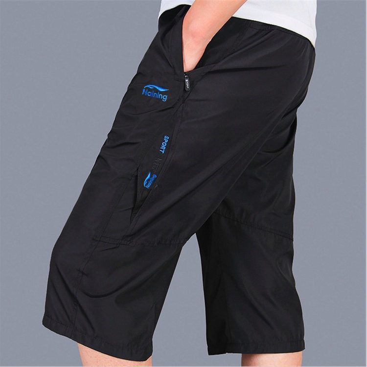 Summer quick-drying beach cropped pants men's thin casual sports shorts