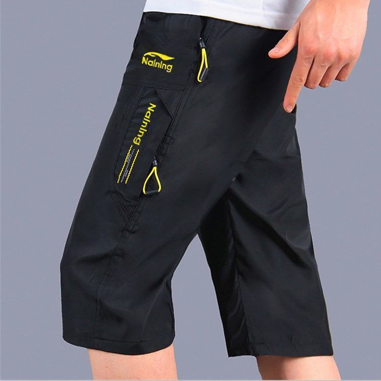 Summer quick-drying beach cropped pants men's thin casual sports shorts