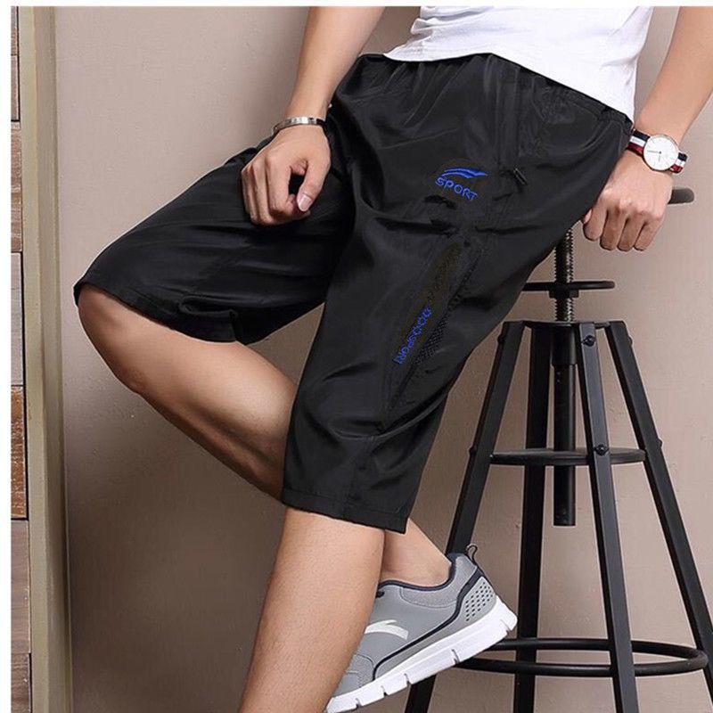 Summer quick-drying beach cropped pants men's thin casual sports shorts