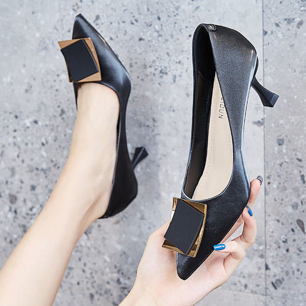 High-heeled stiletto new French style single shoes high heels women shoes