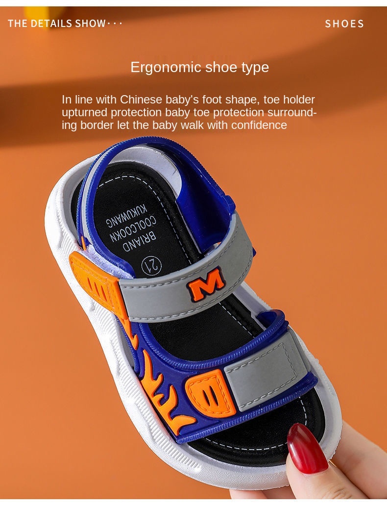 Children Summer Boys Sandals Baby Kids Flat Child Beach Shoes Sports Soft Non-slip Casual Toddler Shoes Boys Comfortable Fashion Shoes