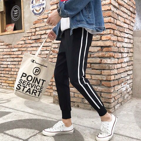 Autumn sports students tie-foot casual pants male students all-match pants