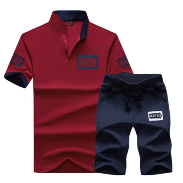 Fashion men tshirts clothes Printed Suit Sports tshirt and trousers men clothes T-shirt and pants shorts suit boy clothes  suit