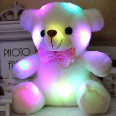 New Arrival  boy Dolls Lovely Soft LED Colorful Glowing Teddy Bear Stuffed Plush Toy Gifts For Birthday girl baby toy As picture Onesize