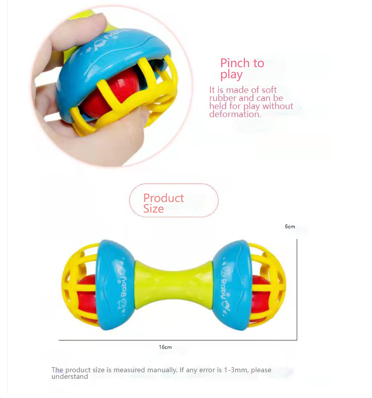 2pc Rattles Develop Baby Intelligence Grasping Gums Plastic Hand Bell Rattle  girl boy Toys Fast delivery within 1-5 days