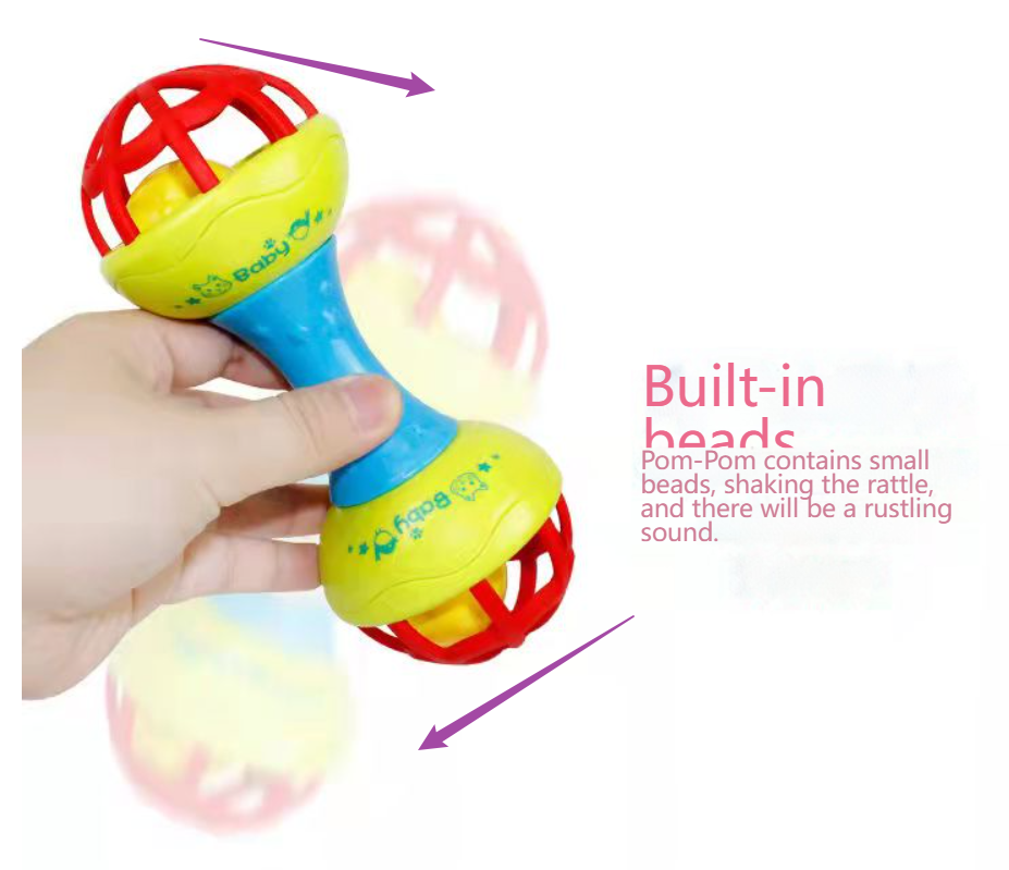 2pc Rattles Develop Baby Intelligence Grasping Gums Plastic Hand Bell Rattle  girl boy Toys Fast delivery within 1-5 days