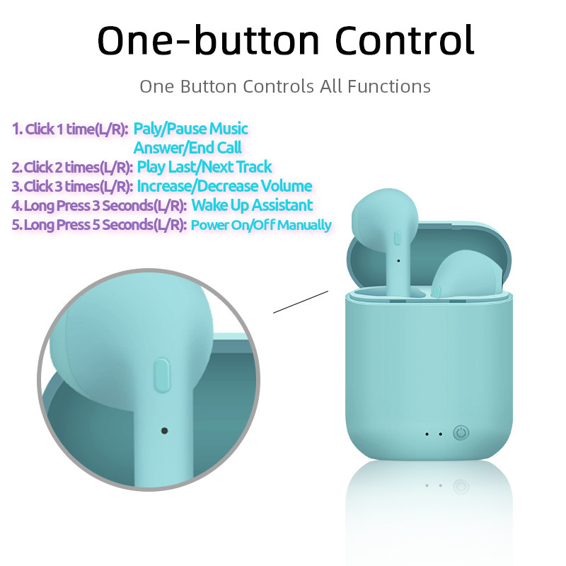 Bluetooth Earphone i12 5.0 Wireless Bluetooth Earphones Headset Airpods Earpod Pod