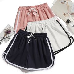 3 In 1 Women's Pyjamas Shorts 3pcs Girl's Gym Yoga Home Yoga Beach Shorts Lady Clothing Women's Breathable Comfortable Bottoms 3pcs (Black+White+Pink) L