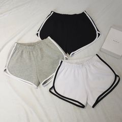 3 In 1 Women's Sports Shorts 3pcs Girl's Home Yoga Beach Pants Casual Shorts Lady Clothing Women's Breathable Comfortable Bottoms Women's Clothing L 3Pcs (Black+Grey+White)