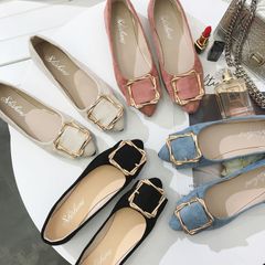 Hot Promotion Low Price Women Shoes Ballet Pointed Shoes Bean Factory ladies shoes women Flat shoes Pink 37