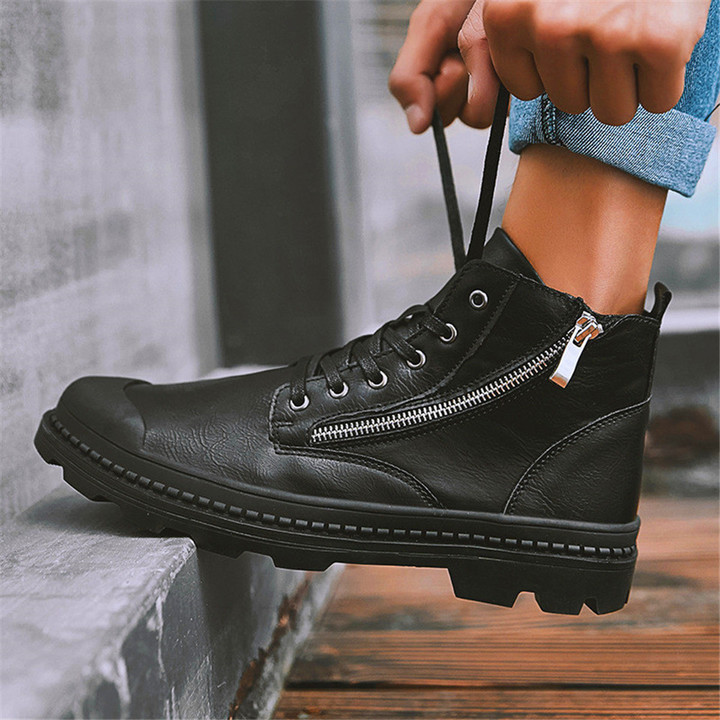 New Outdoor Shoes, British High-Up Leisure Anti-skid Shoes, Wear-Resistant Leather Shoes