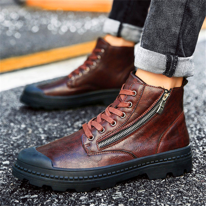 New Outdoor Shoes, British High-Up Leisure Anti-skid Shoes, Wear-Resistant Leather Shoes