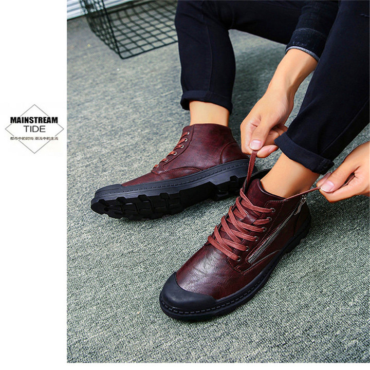 New Outdoor Shoes, British High-Up Leisure Anti-skid Shoes, Wear-Resistant Leather Shoes