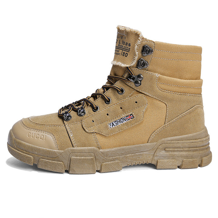 Spring 2019 New Shoes Men&apos;s High Help Martin Boots Fashion Thick-soled Sports Shoes Have gifts