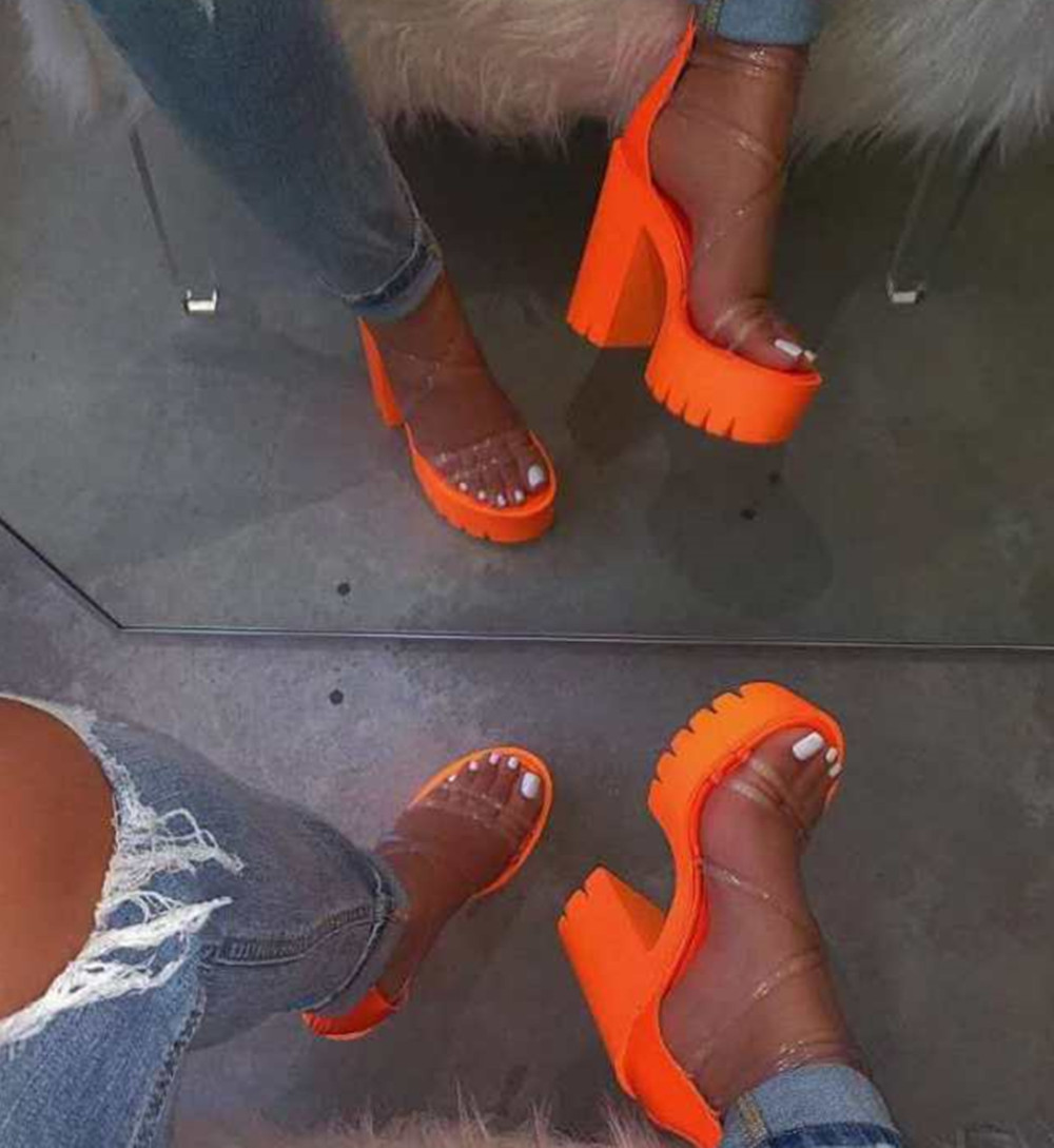 Popular European and American large size sexy lady sandals women's high heels