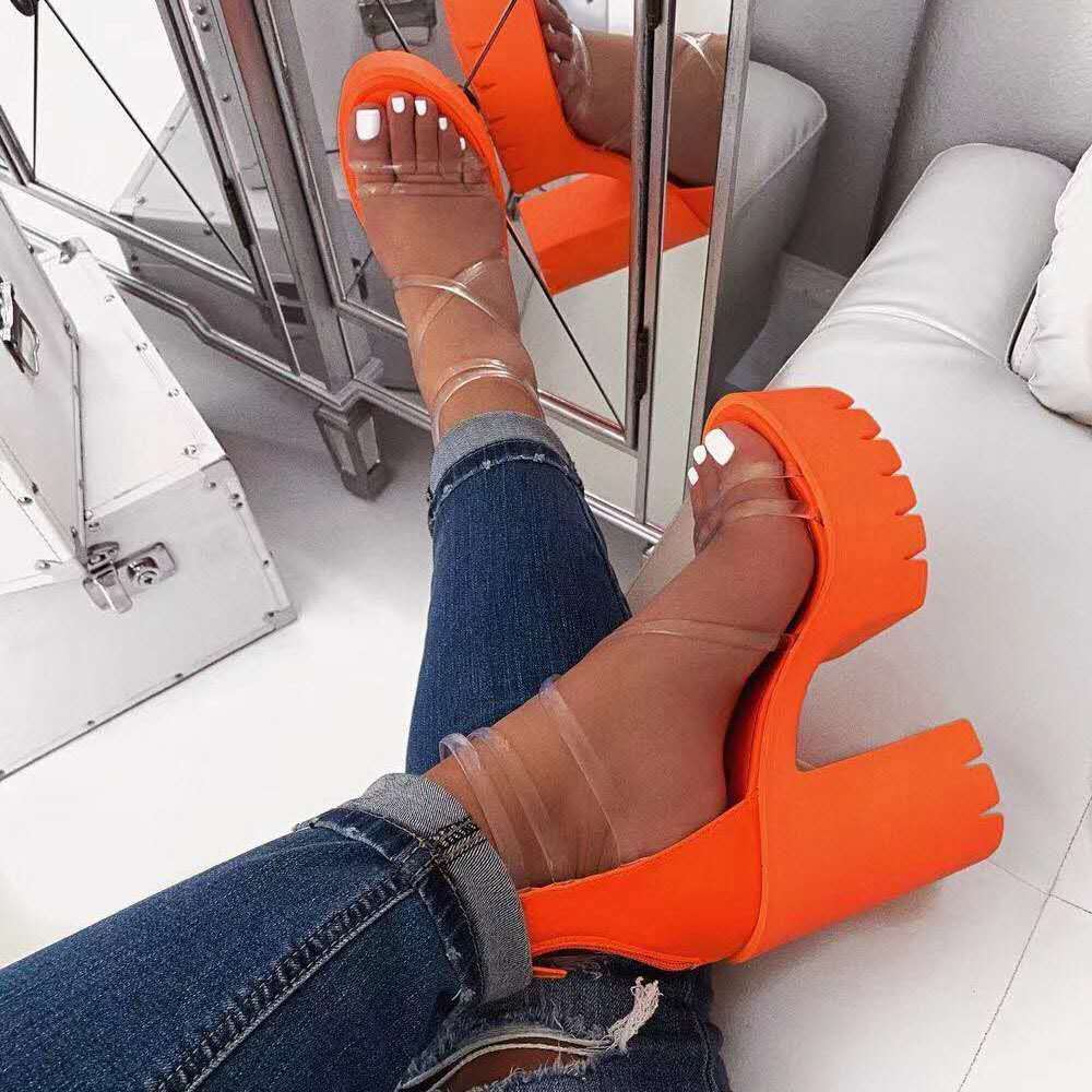 Popular European and American large size sexy lady sandals women's high heels