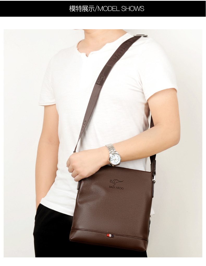New fashion wear resistant waterproof Pu men's One Shoulder Messenger Bag