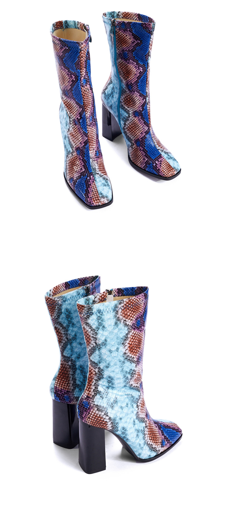 Autumn and winter thick heel short boots women's shoes African high heel elastic boots Martin boots