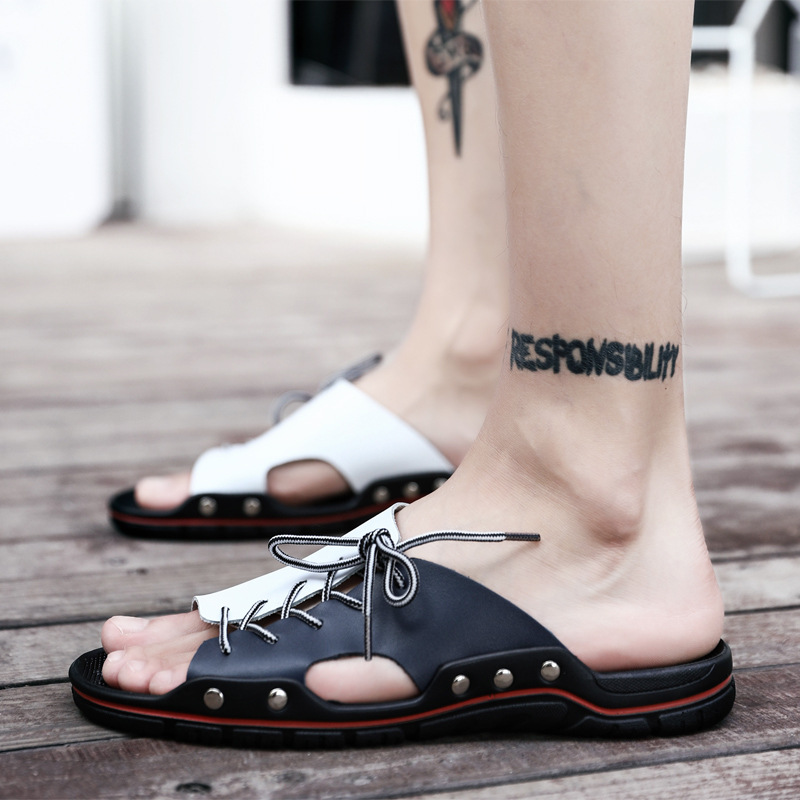 Beach shoes men's new breathable summer large size sandals casual fashion flip flops