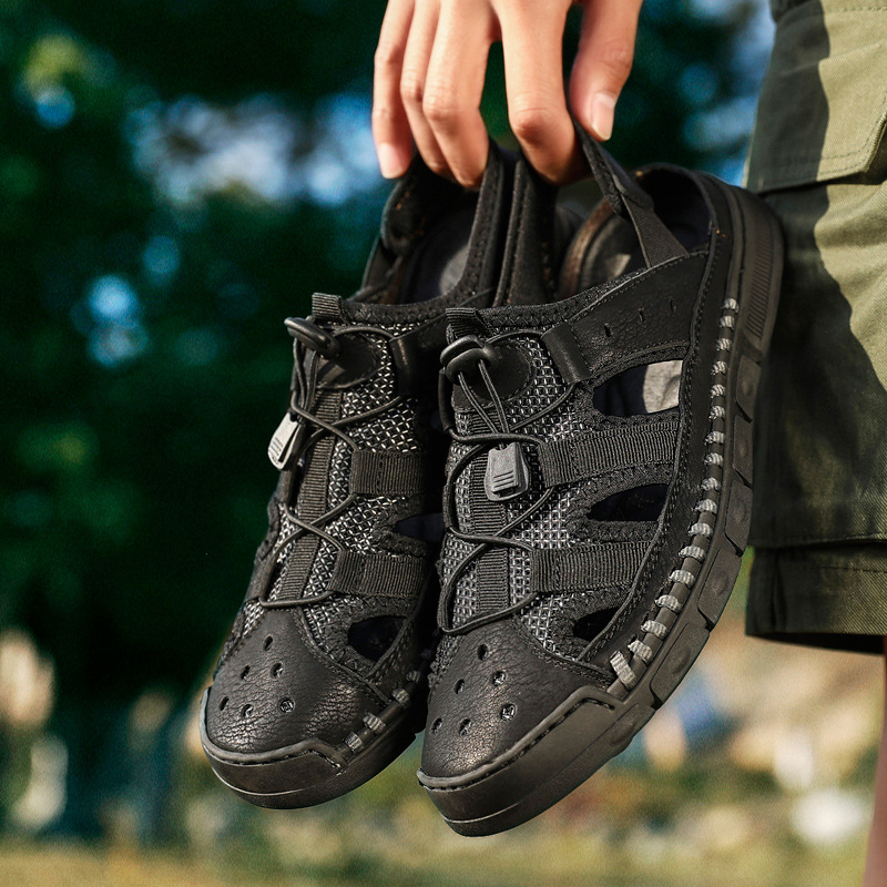 Men's sandals summer new men's shoes casual trend large size shoes casual leather sandals