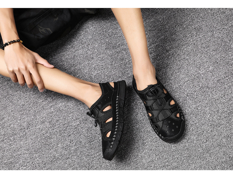 Men's sandals summer new men's shoes casual trend large size shoes casual leather sandals