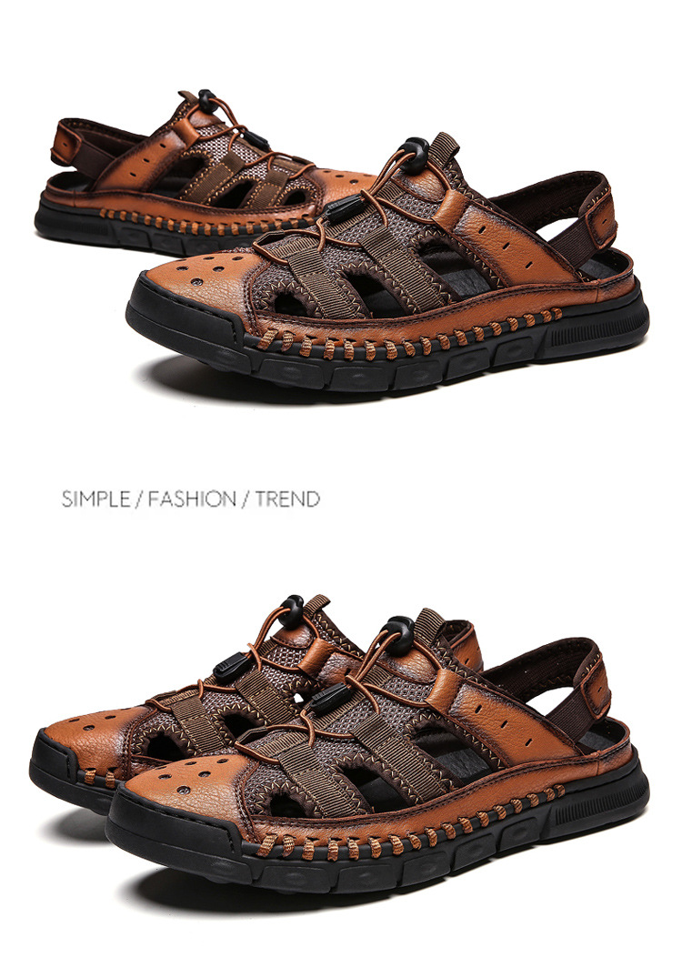 Men's sandals summer new men's shoes casual trend large size shoes casual leather sandals