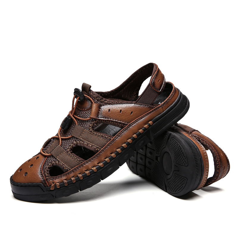 Men's sandals summer new men's shoes casual trend large size shoes casual leather sandals
