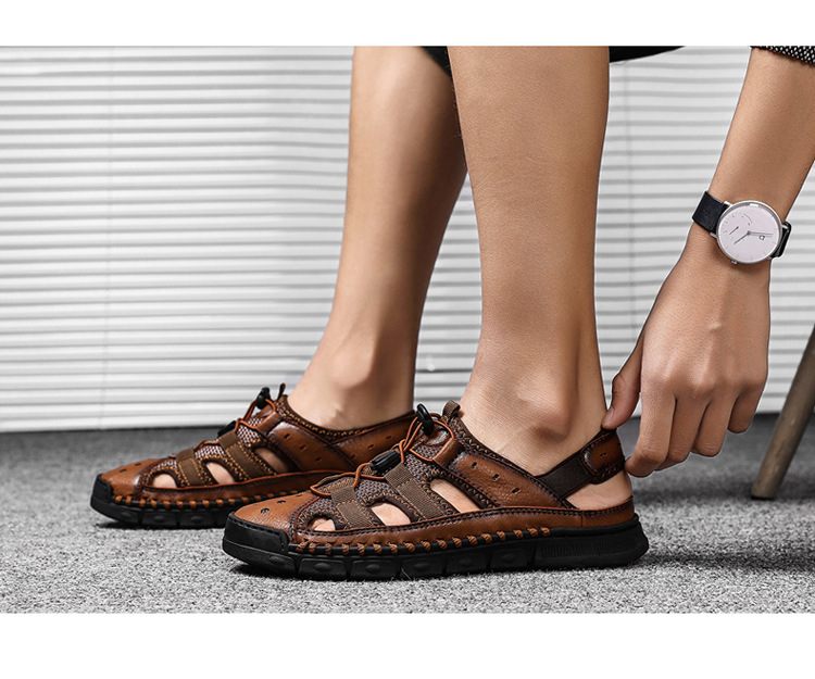 Men's sandals summer new men's shoes casual trend large size shoes casual leather sandals