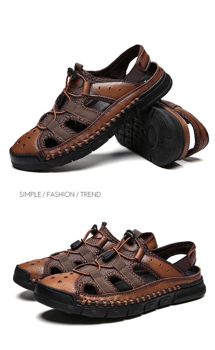 Men's sandals summer new men's shoes casual trend large size shoes casual leather sandals
