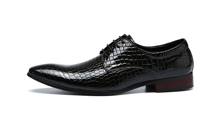 African, European and American fashion serpentine men's shoes lace up low top leather shoes