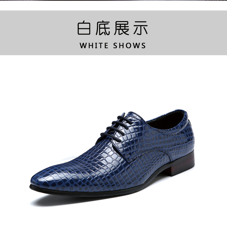 African, European and American fashion serpentine men's shoes lace up low top leather shoes