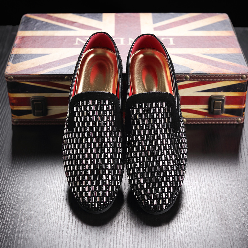 Cool African leather shoes pea shoes fashion fine diamond fashion men's shoes