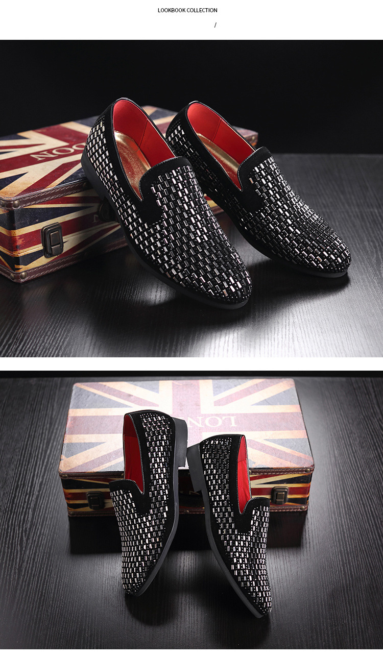 Cool African leather shoes pea shoes fashion fine diamond fashion men's shoes