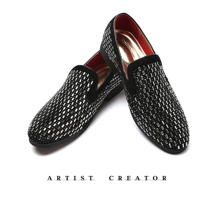 Cool African leather shoes pea shoes fashion fine diamond fashion men's shoes