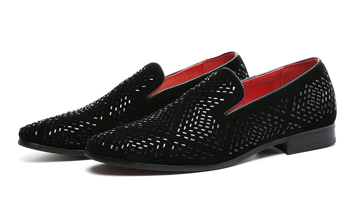 Men's pointed leather shoes Rhinestone Hair Stylist fashion men's shoes cool African men's shoes