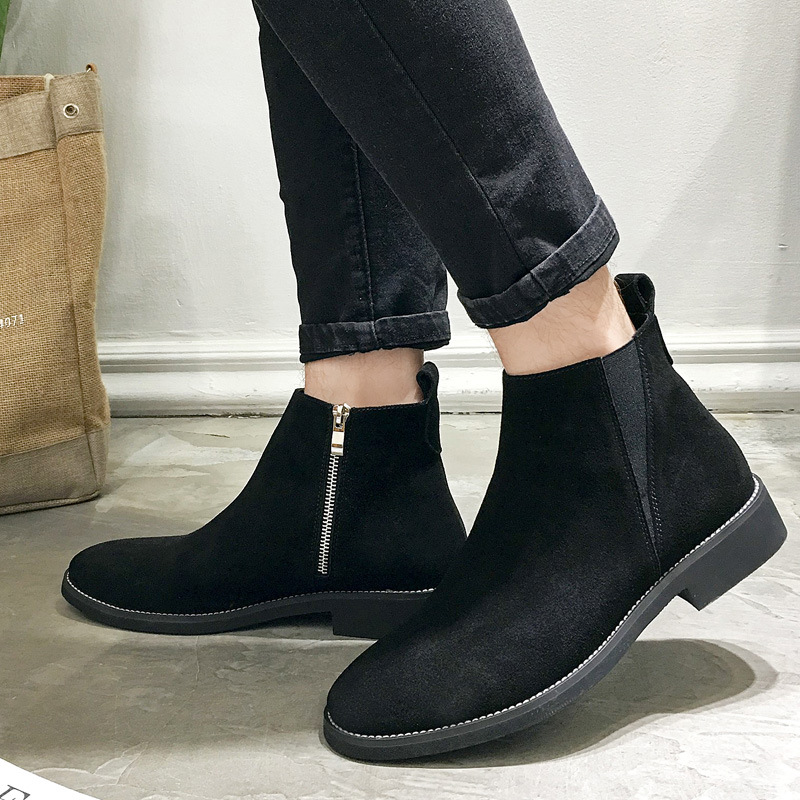 Autumn and winter new thermal shoes frosted Martin boots men's Retro Chelsea casual men's Boots