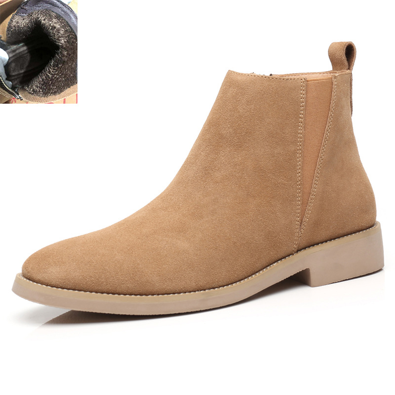 Autumn and winter new thermal shoes frosted Martin boots men's Retro Chelsea casual men's Boots